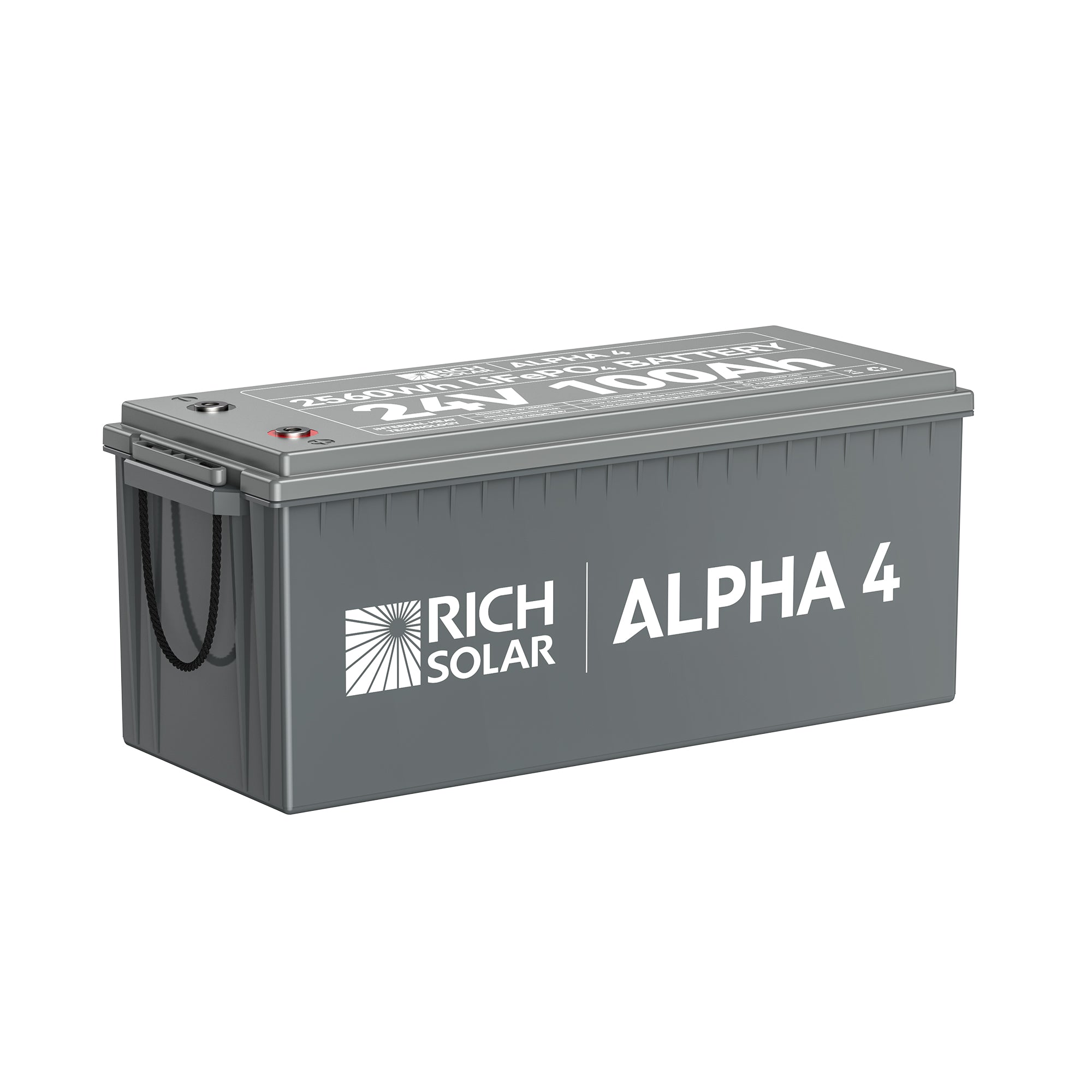 RICH SOLAR ALPHA 4 | 24V 100Ah LiFePO4 Battery | 5,000 Lifetime Cycles | Bluetooth and Internal Heat Technology