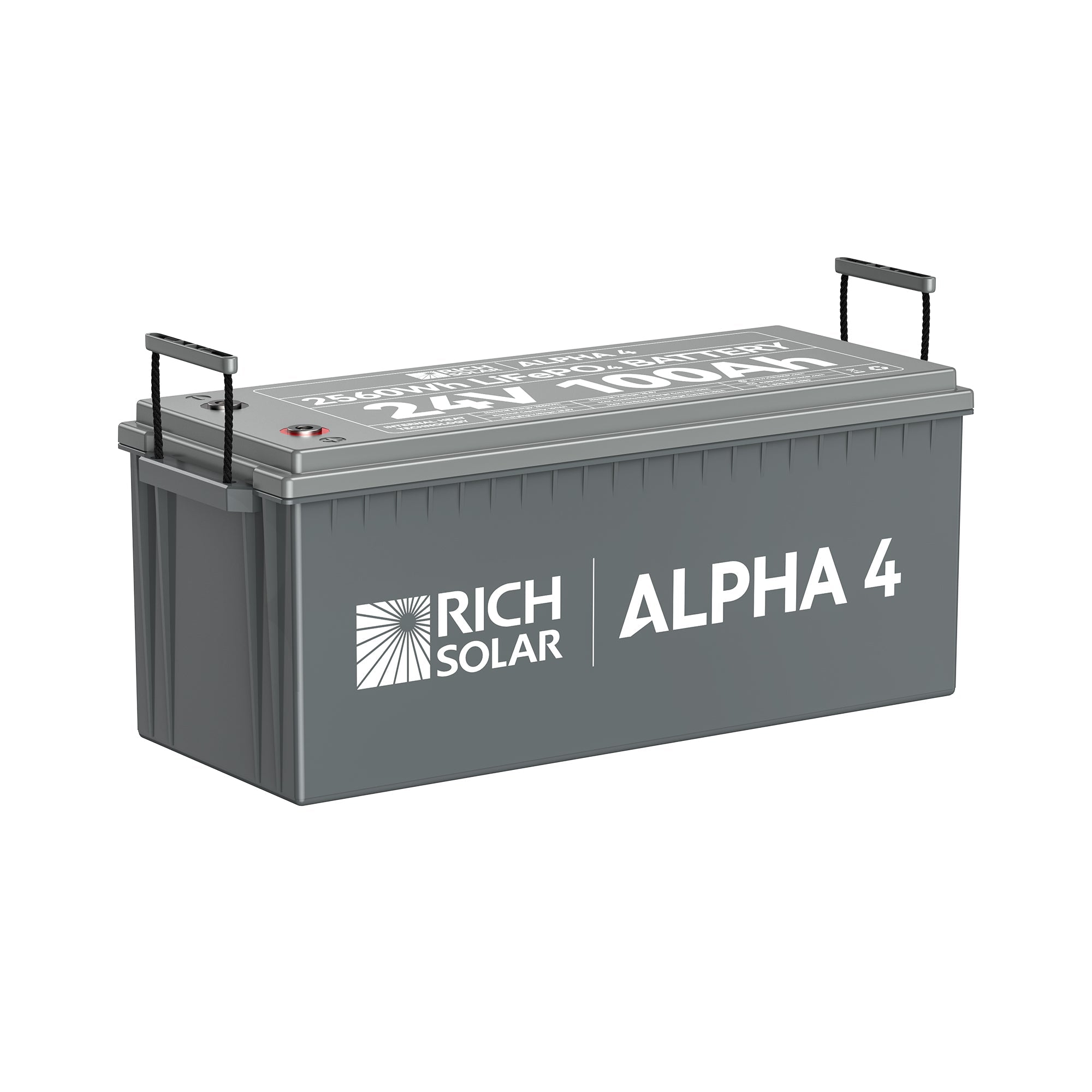 RICH SOLAR ALPHA 4 | 24V 100Ah LiFePO4 Battery | 5,000 Lifetime Cycles | Bluetooth and Internal Heat Technology