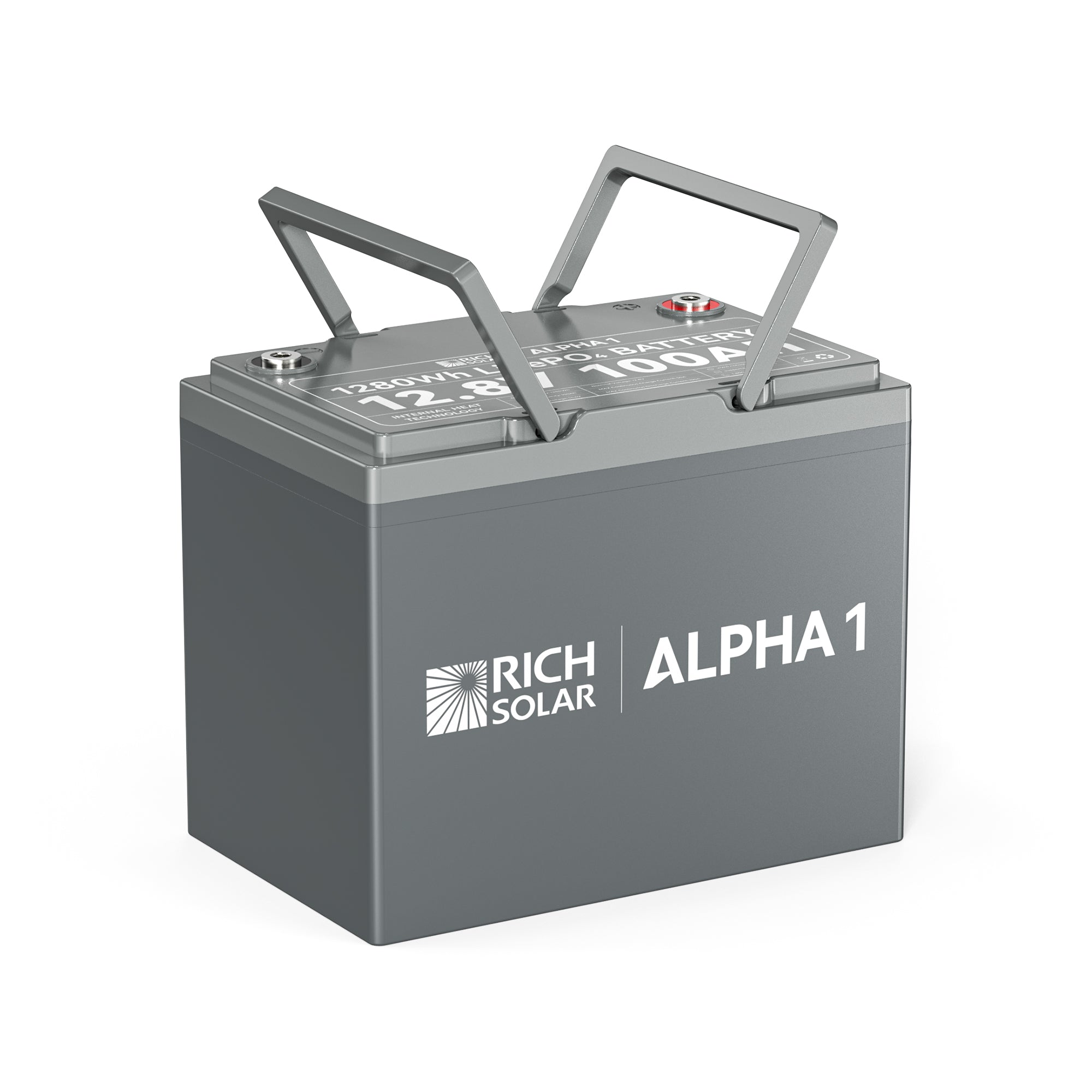 RICH SOLAR ALPHA 1 | 12V 100Ah LiFePO4 Battery | Powerful 12V Lithium Battery | 5,000 Lifetime Cycles | Bluetooth and Internal Heat Technology