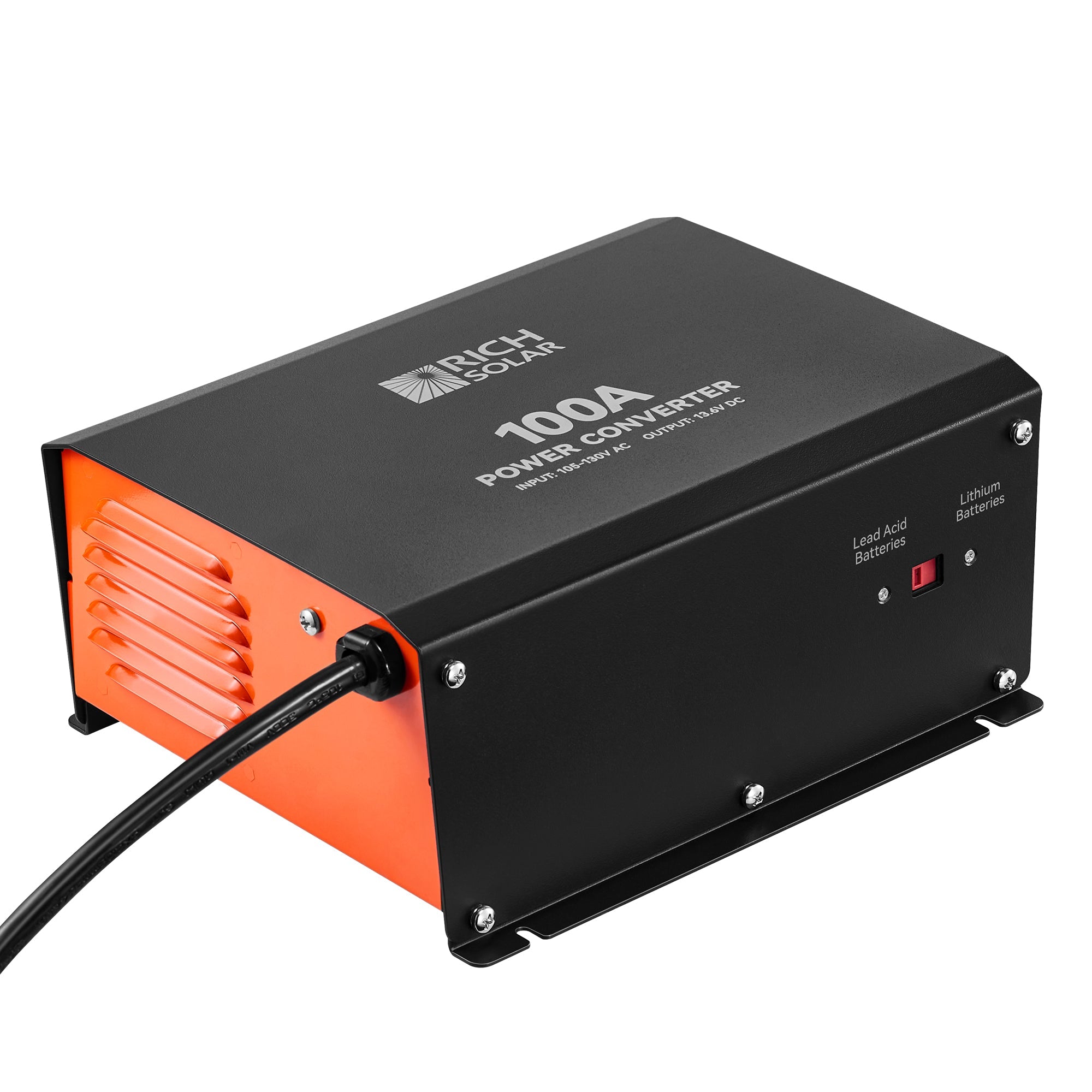 RICH SOLAR 100 Amp Power Converter | 100A 120V Battery Charger | Overload, Overheat, Reverse Polarity Protection | Plug and Play