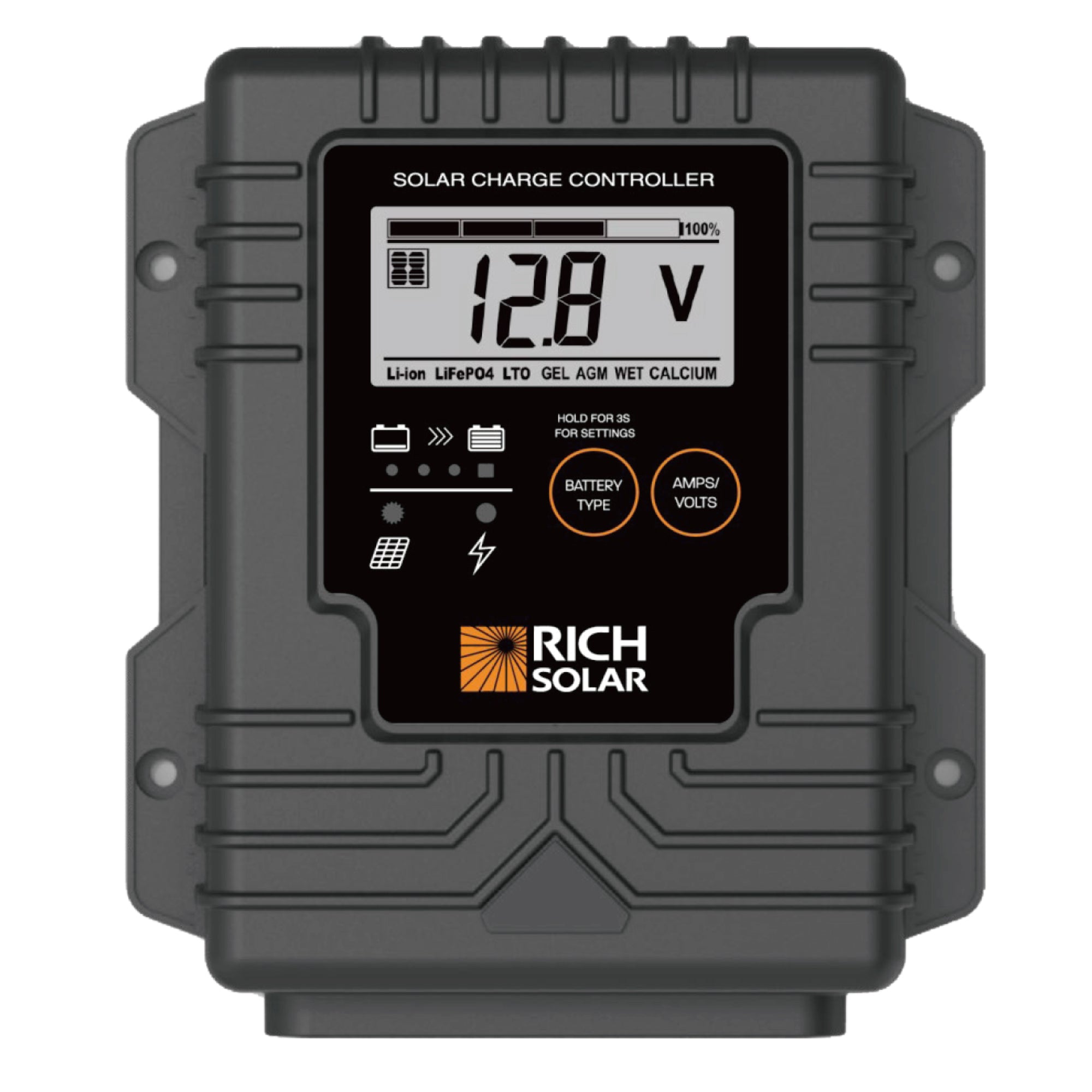 RICH SOLAR BRAVO Waterproof 10 | 10 Amp Waterproof PWM Solar Charge Controller | #1 Waterproof Solar Controller