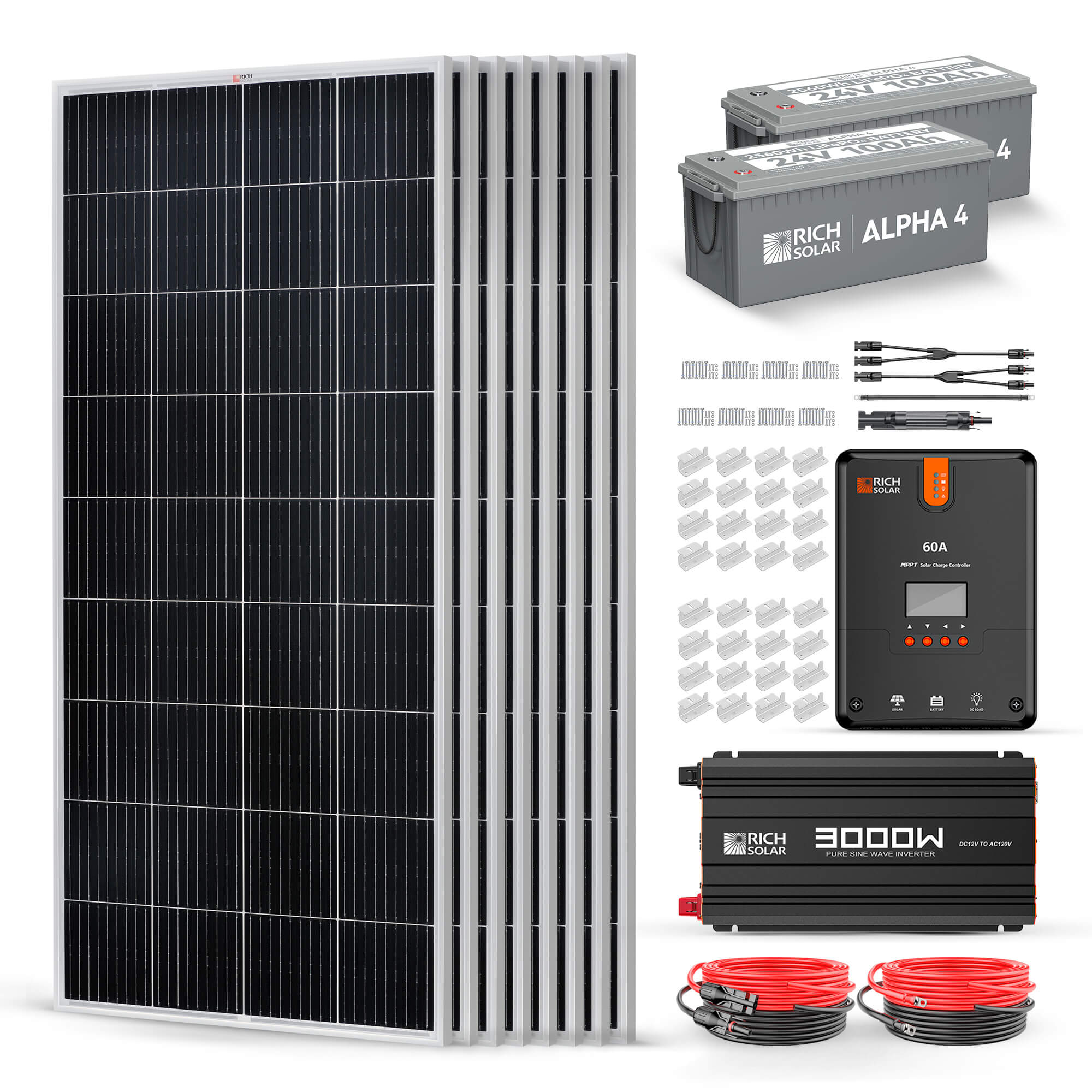 RICH SOLAR 1600 Watt 24V Complete Solar Kit