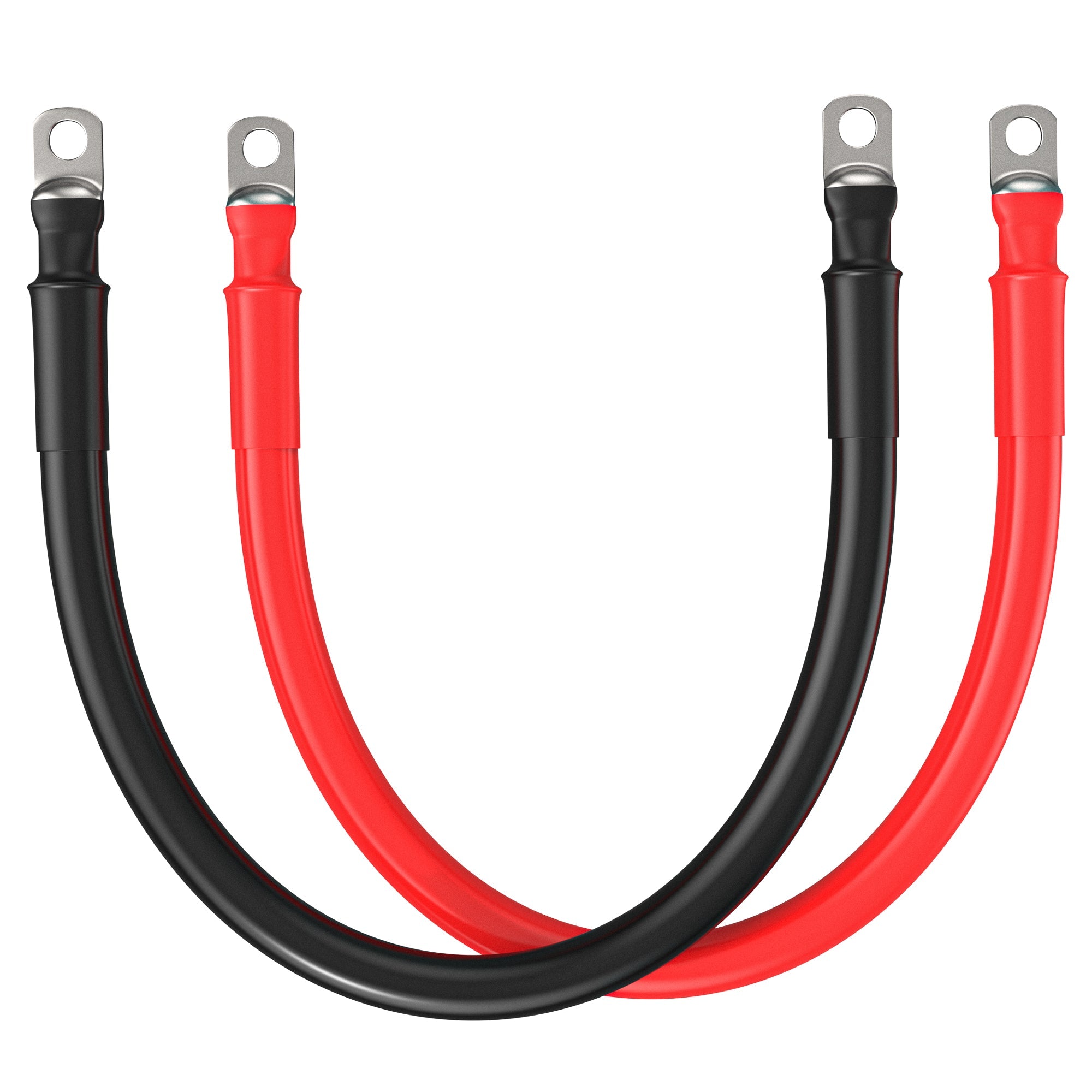 RICH SOLAR 4/0 Gauge 3/8\ Battery Cables | Pair of 4/0 AWG Red and Black Pure Copper Inverter Battery Cables with 3/8\" Lugs