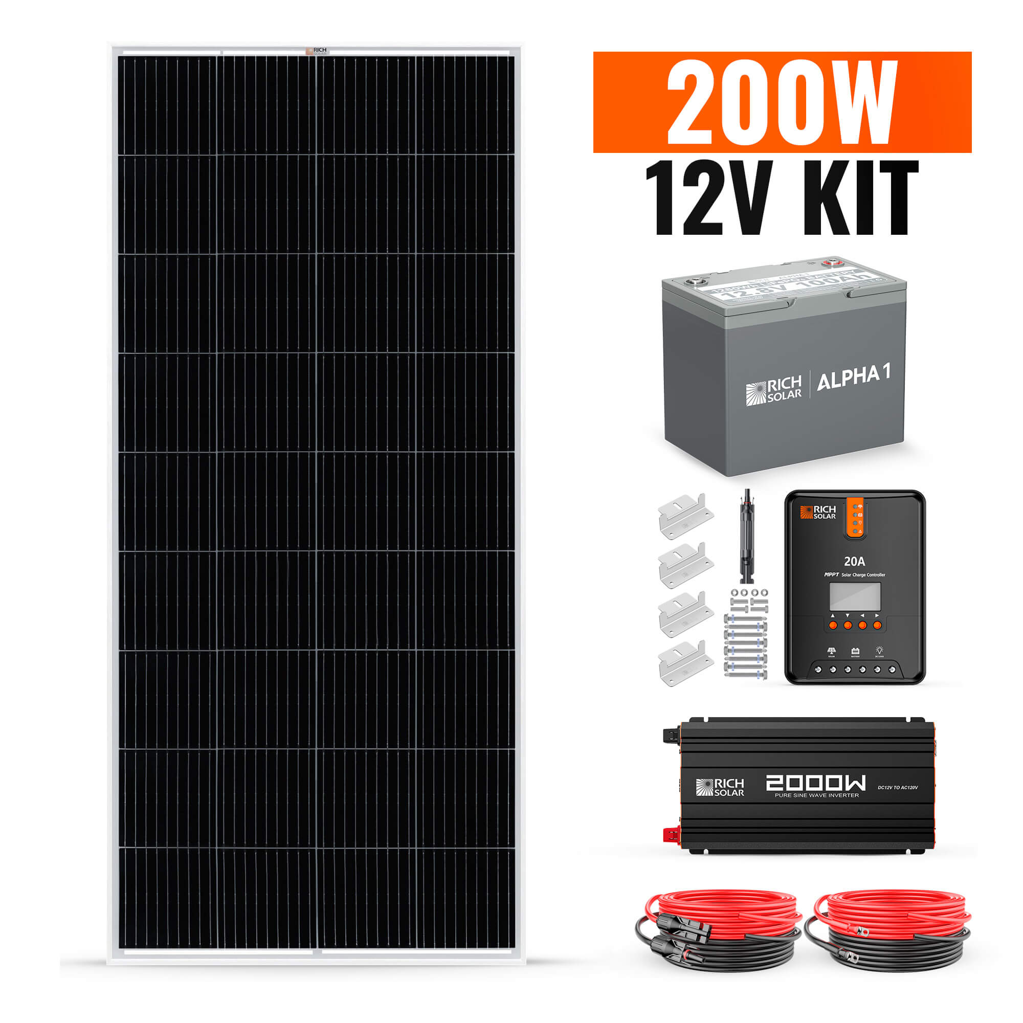 RICH SOLAR 200 Watt Complete Solar Kit