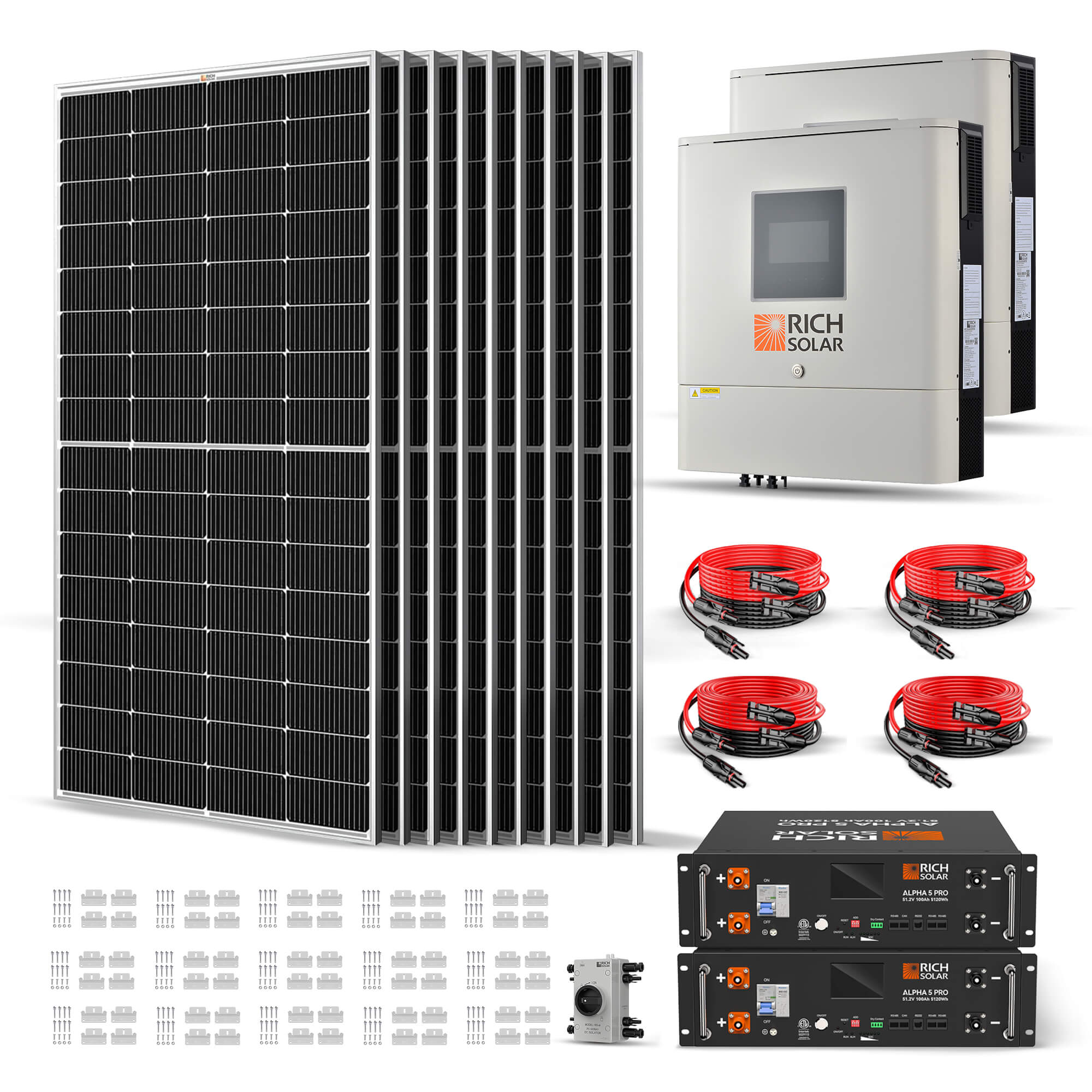 RICH SOLAR 2500W 48VDC-240VAC Solar Kit