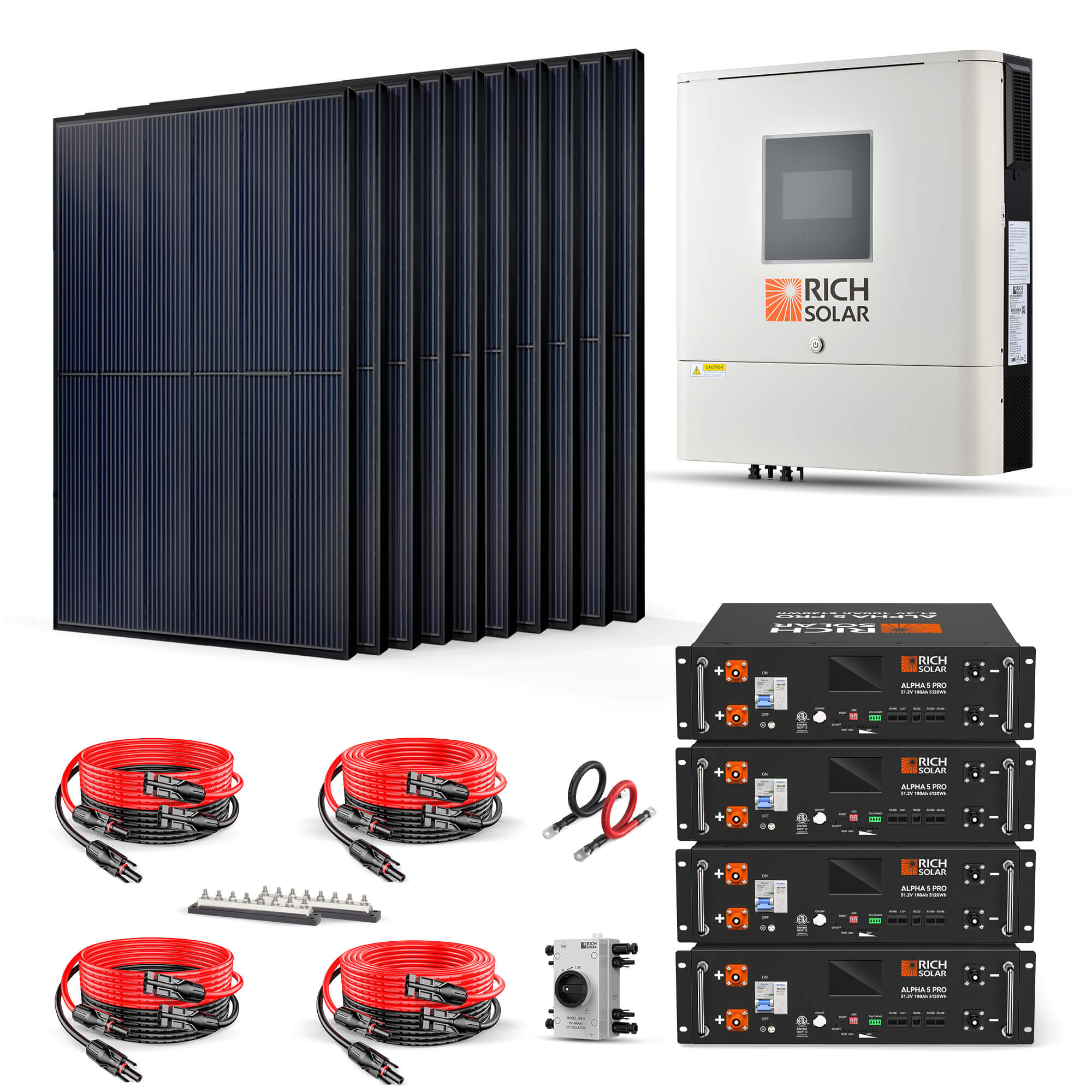 RICH SOLAR 4000W 48VDC-120VAC Solar Kit