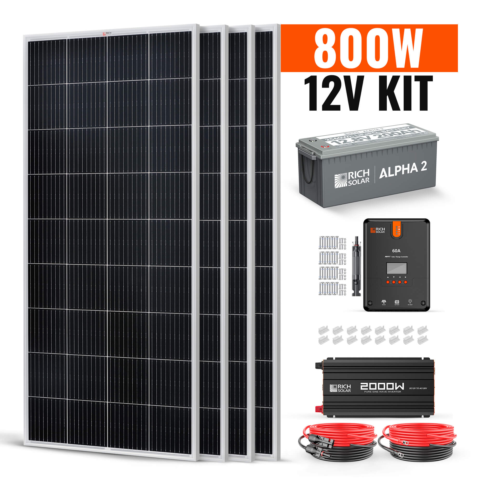 RICH SOLAR 800 Watt Complete Solar Kit