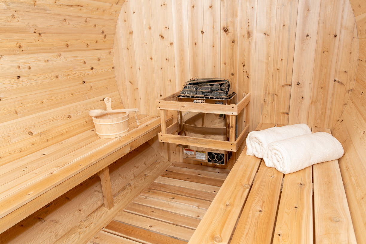 Dundalk Leisurecraft Canadian Timber Tranquility Barrel Sauna | 6-8 Persons