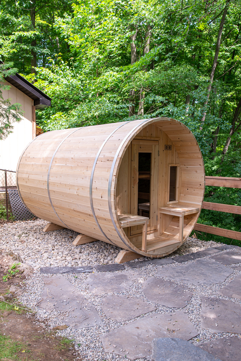 Dundalk Leisurecraft Canadian Timber Tranquility Barrel Sauna | 6-8 Persons