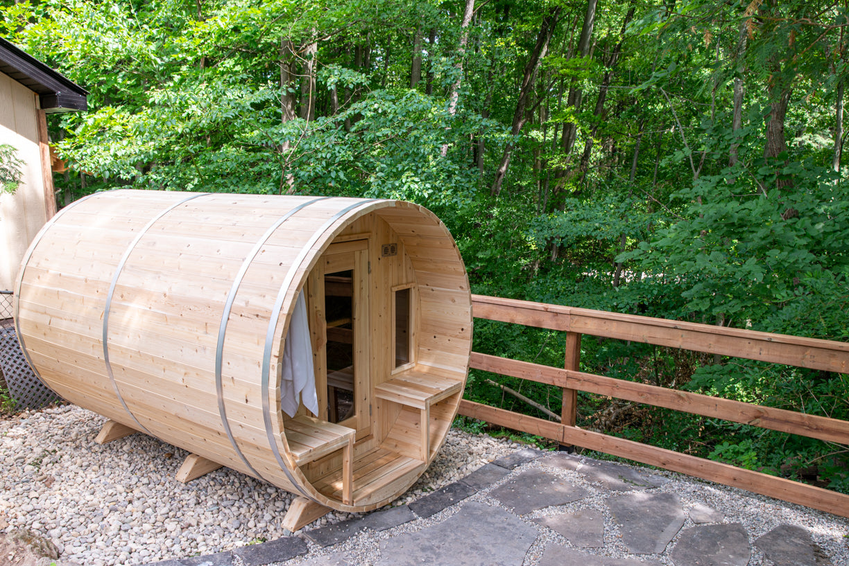 Dundalk Leisurecraft Canadian Timber Tranquility Barrel Sauna | 6-8 Persons