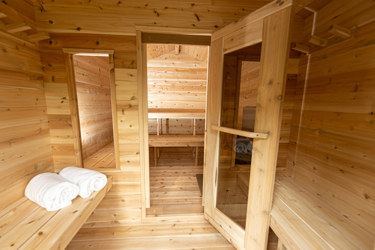 Dundalk Leisurecraft Canadian Timber Georgian Cabin Sauna with Changeroom | 6 Persons