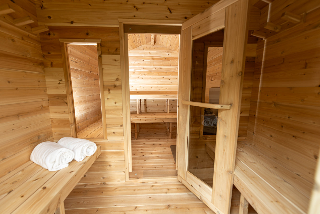 Dundalk Leisurecraft Canadian Timber Georgian Cabin Sauna with Changeroom | 6 Persons