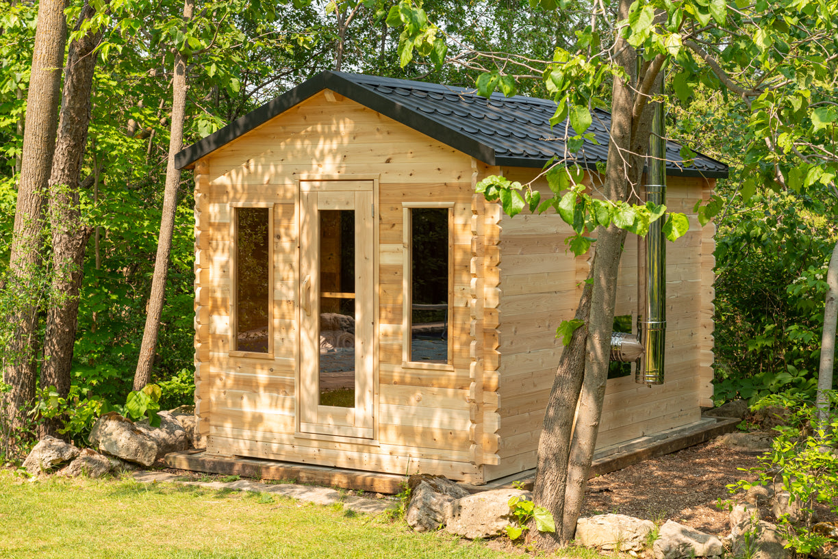 Dundalk Leisurecraft Canadian Timber Georgian Cabin Sauna with Changeroom | 6 Persons