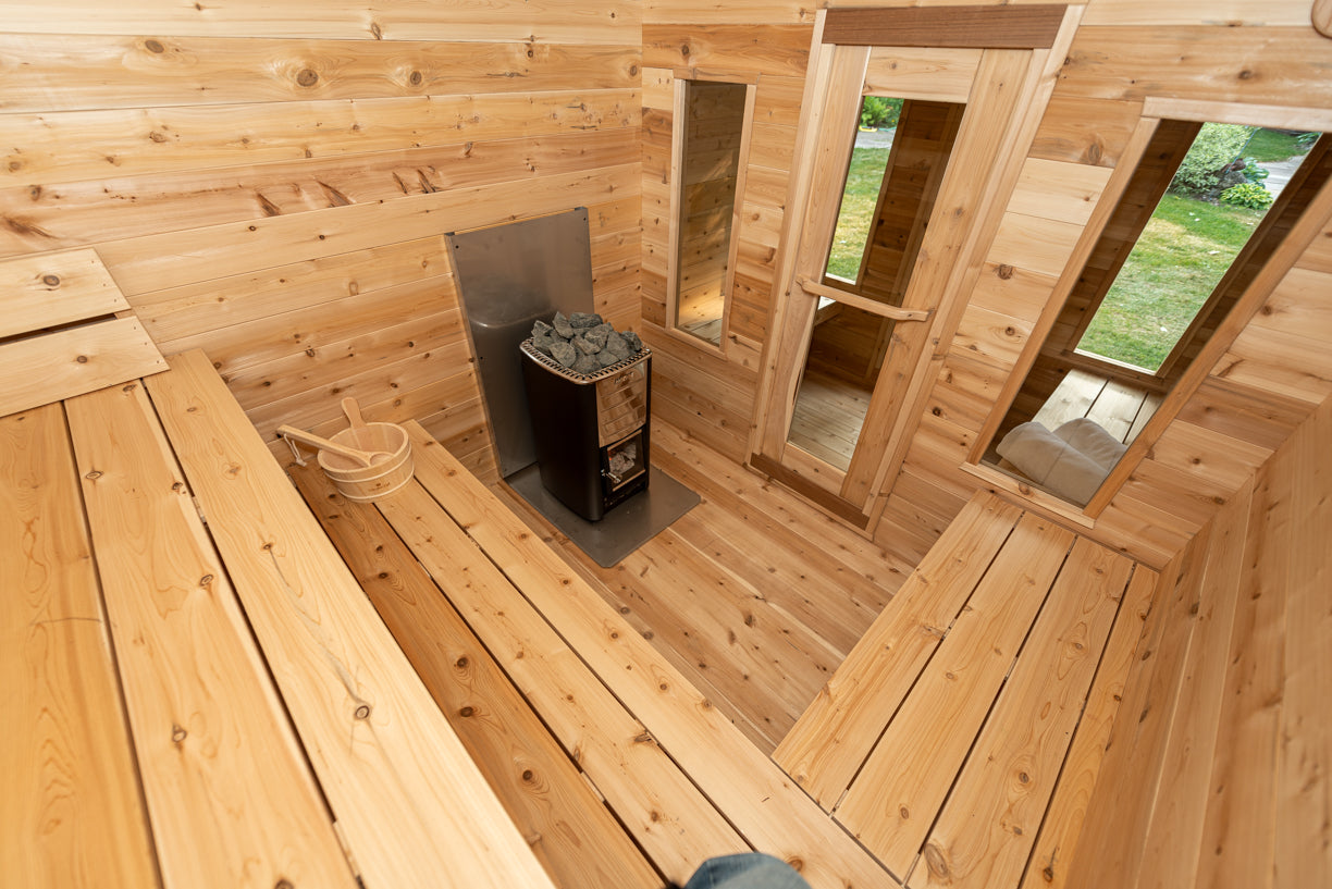 Dundalk Leisurecraft Canadian Timber Georgian Cabin Sauna with Changeroom | 6 Persons