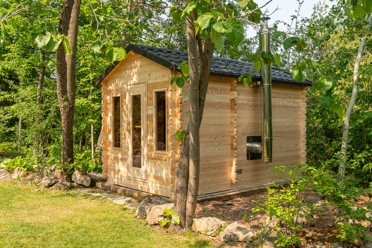 Dundalk Leisurecraft Canadian Timber Georgian Cabin Sauna with Changeroom | 6 Persons