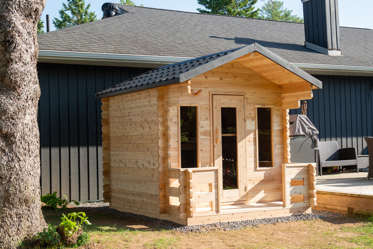 Dundalk Leisurecraft Canadian Timber Georgian Georgian Cabin Sauna with Porch | 6 Persons