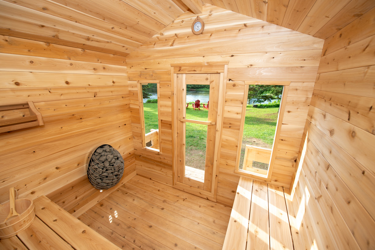 Dundalk Leisurecraft Canadian Timber Georgian Georgian Cabin Sauna with Porch | 6 Persons