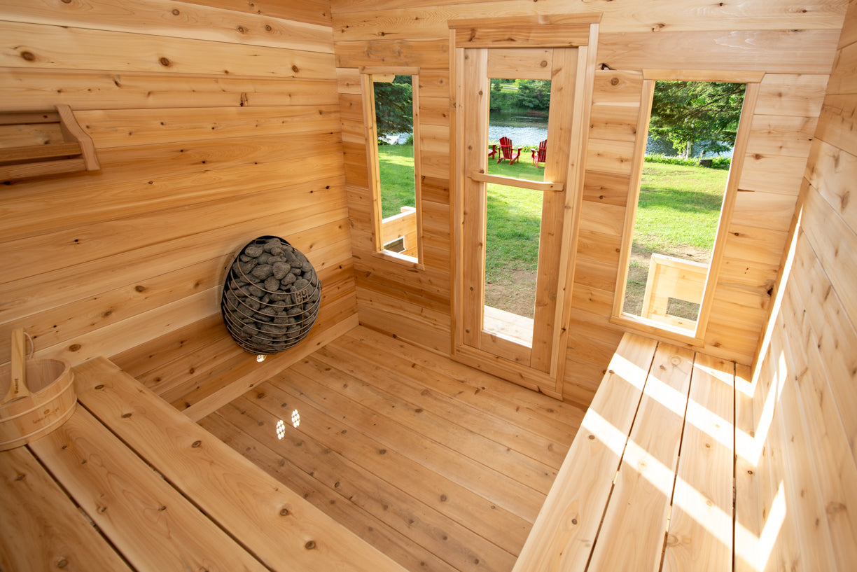 Dundalk Leisurecraft Canadian Timber Georgian Georgian Cabin Sauna with Porch | 6 Persons