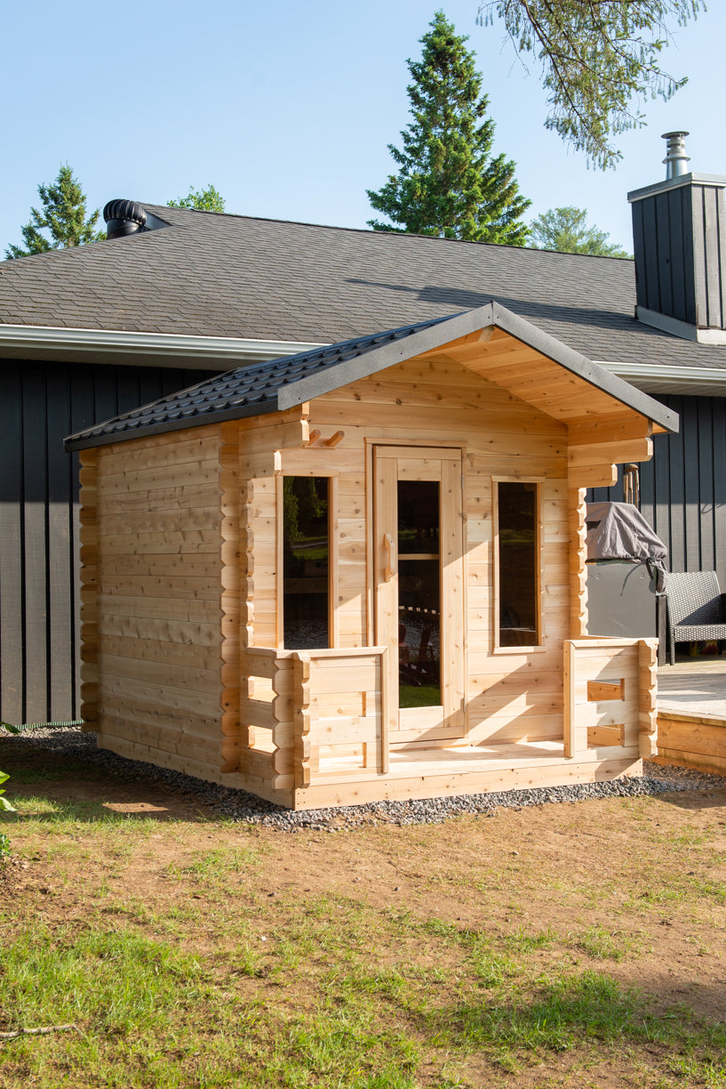 Dundalk Leisurecraft Canadian Timber Georgian Georgian Cabin Sauna with Porch | 6 Persons