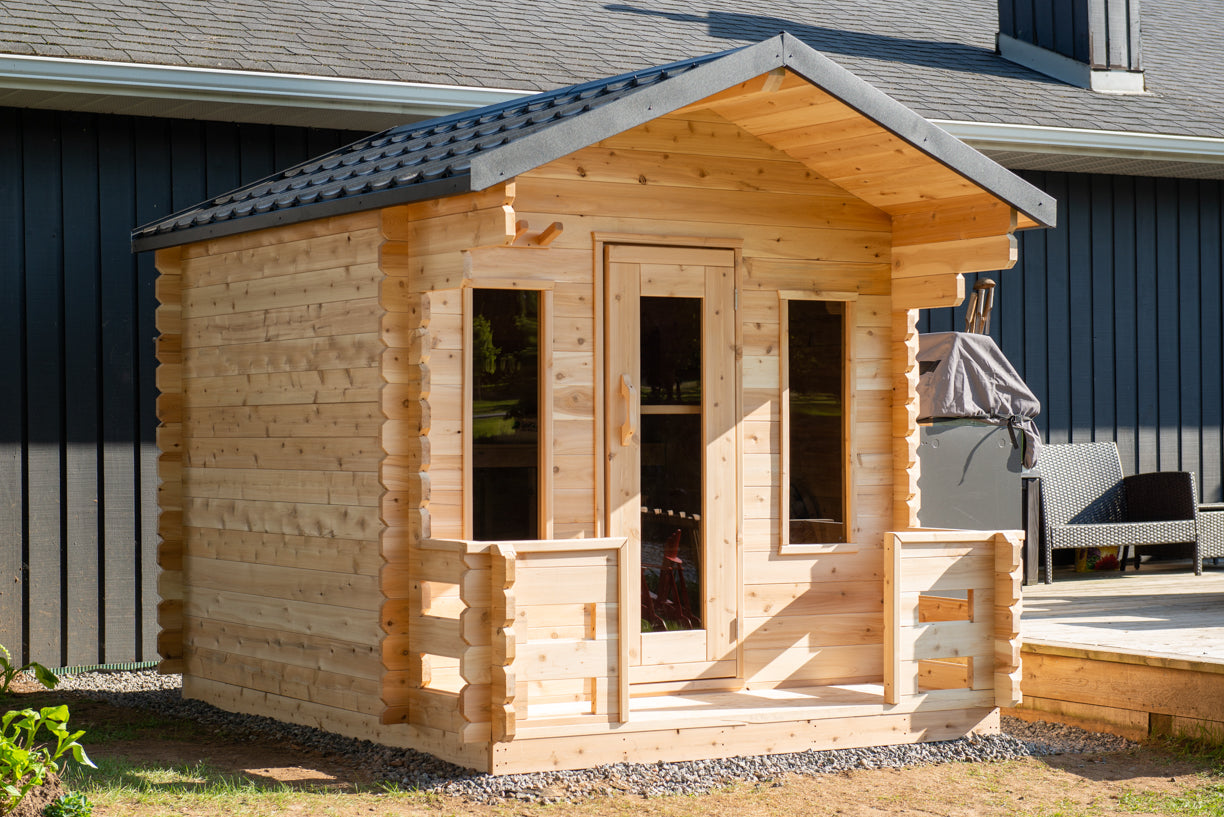 Dundalk Leisurecraft Canadian Timber Georgian Georgian Cabin Sauna with Porch | 6 Persons