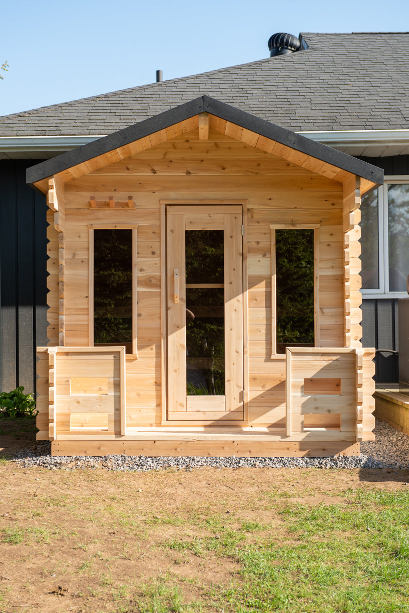 Dundalk Leisurecraft Canadian Timber Georgian Georgian Cabin Sauna with Porch | 6 Persons