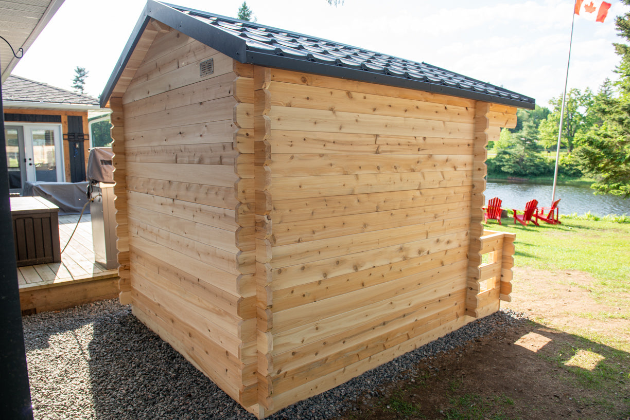 Dundalk Leisurecraft Canadian Timber Georgian Georgian Cabin Sauna with Porch | 6 Persons