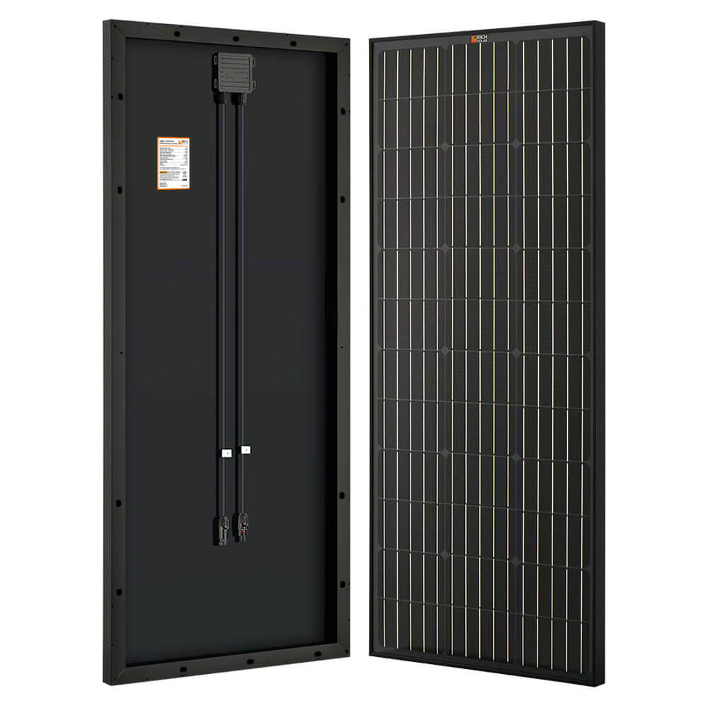 RICH SOLAR MEGA 100 ONYX | 100 Watt Black Solar Panel | Premier 12V Off-Grid Solar Panel for Vans, RVs, Boats | 25-Year Output Warranty | UL Certified