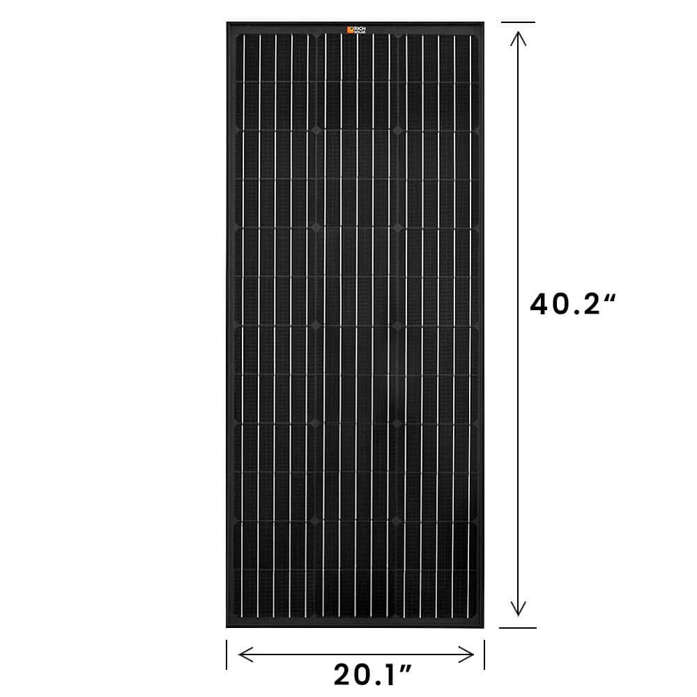 RICH SOLAR MEGA 100 ONYX | 100 Watt Black Solar Panel | Premier 12V Off-Grid Solar Panel for Vans, RVs, Boats | 25-Year Output Warranty | UL Certified