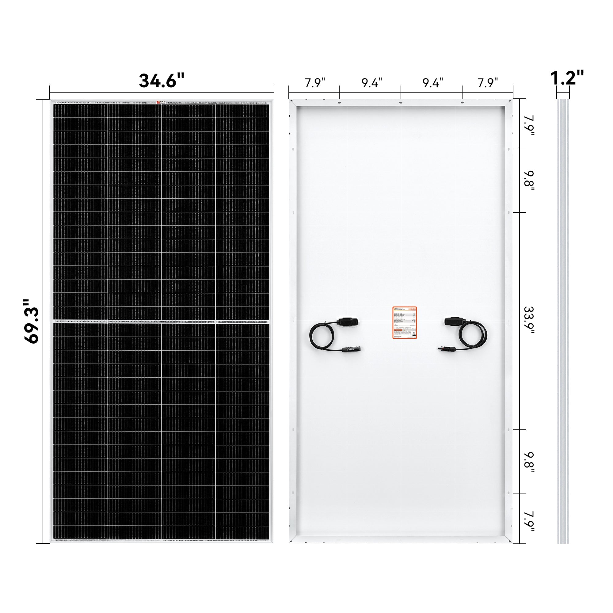 RICH SOLAR MEGA 335 | 335 Watt Solar Panel | Premium Grid-tie or Off-grid Solar Panel for Residential, Commercial, Agriculture | UL Certified