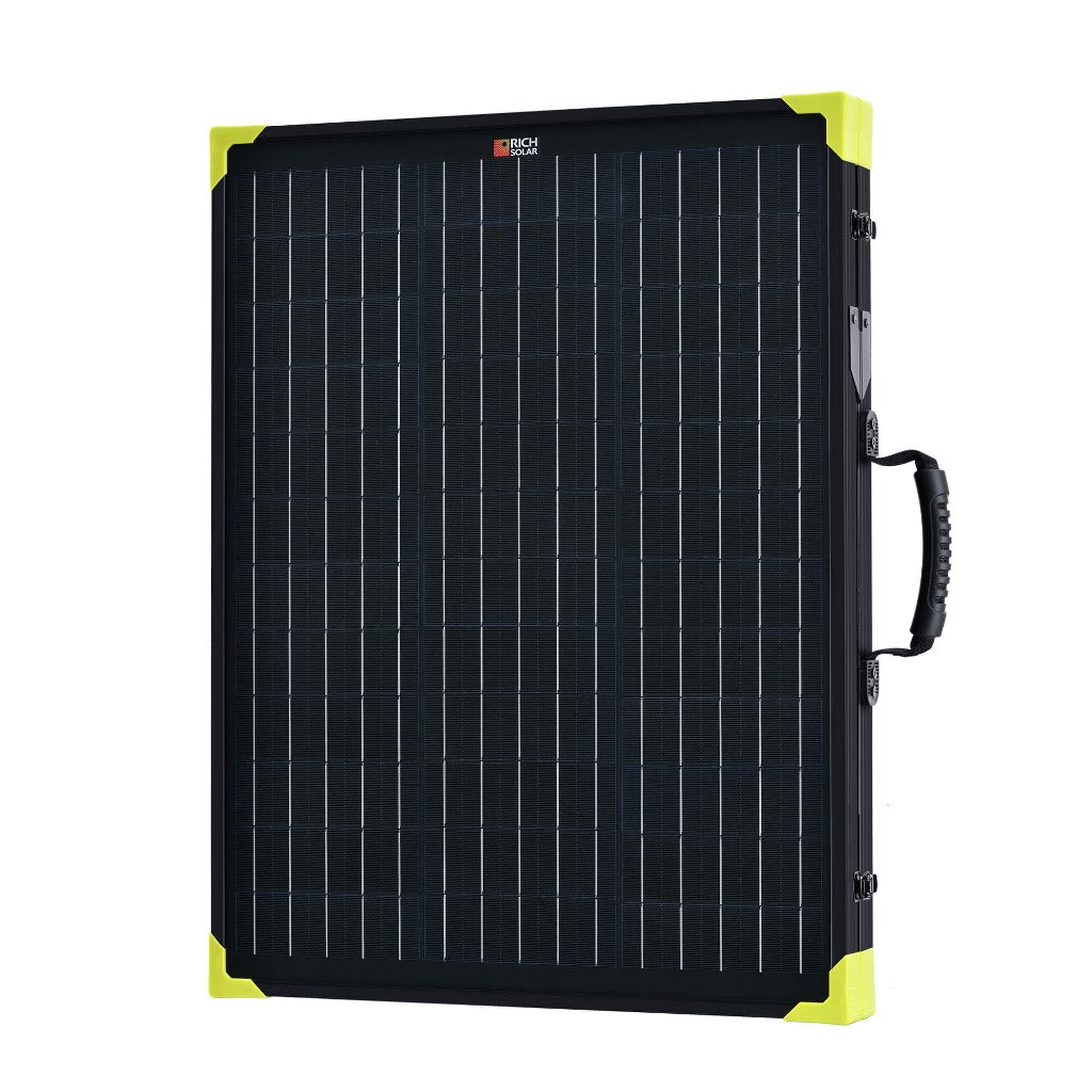 RICH SOLAR MEGA 100 Portable Briefcase Charging Kit | 100 Watt Portable Solar Panel | High Efficiency