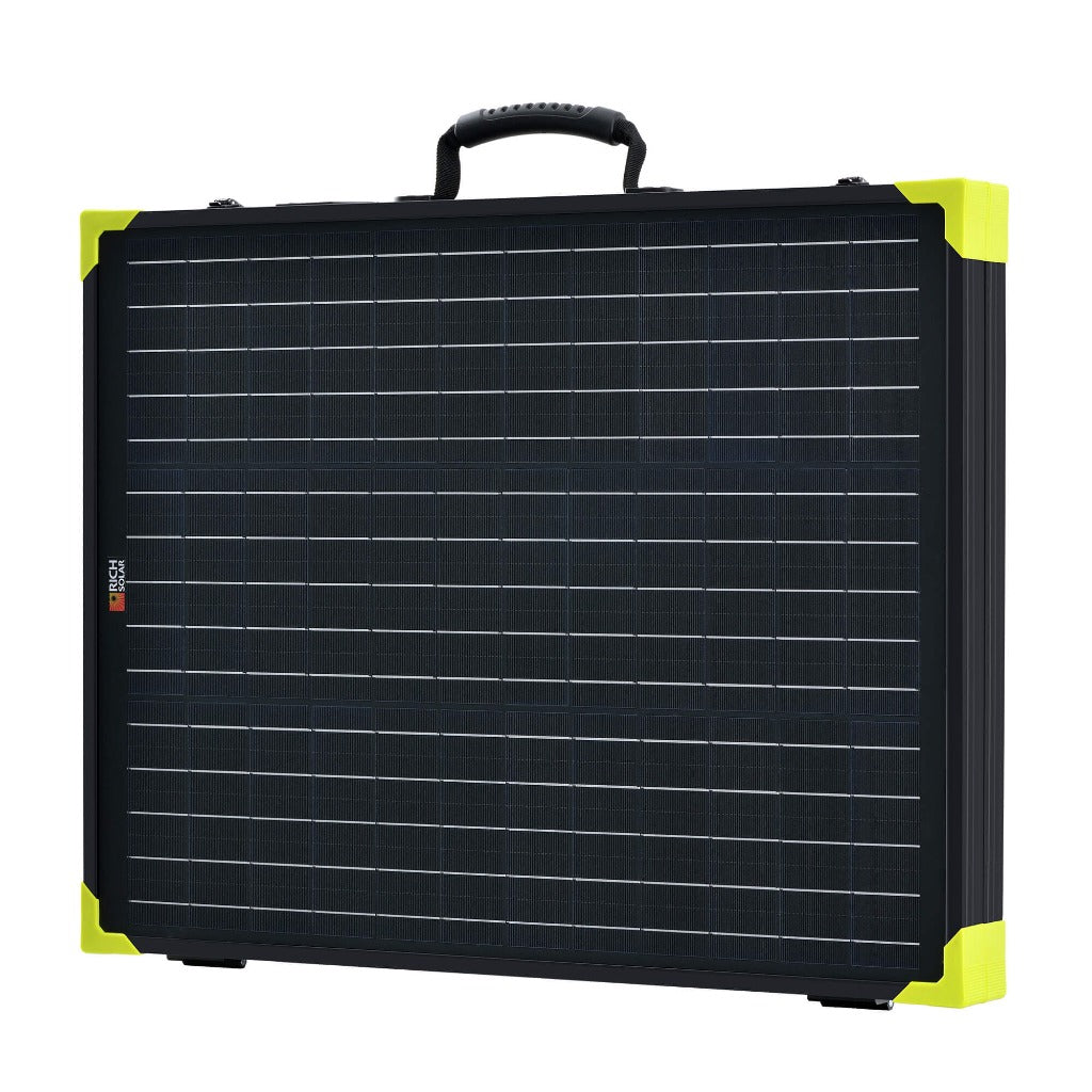 RICH SOLAR MEGA 100 Portable Briefcase Charging Kit | 100 Watt Portable Solar Panel | High Efficiency