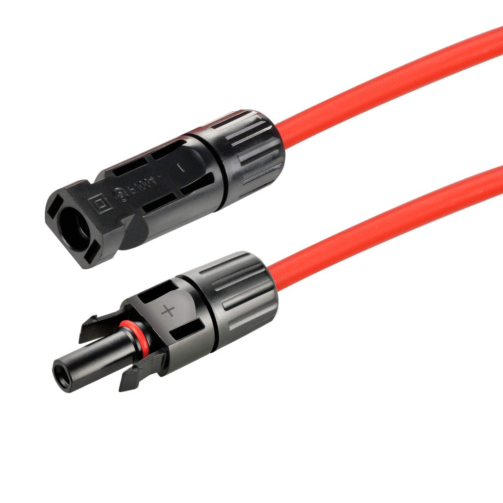 RICH SOLAR 10 Gauge Solar Panel Extension Cable with Male and Female Solar Connector Ends Pair 10AWG Red and Black Extension Wire with Connectors on Both Ends