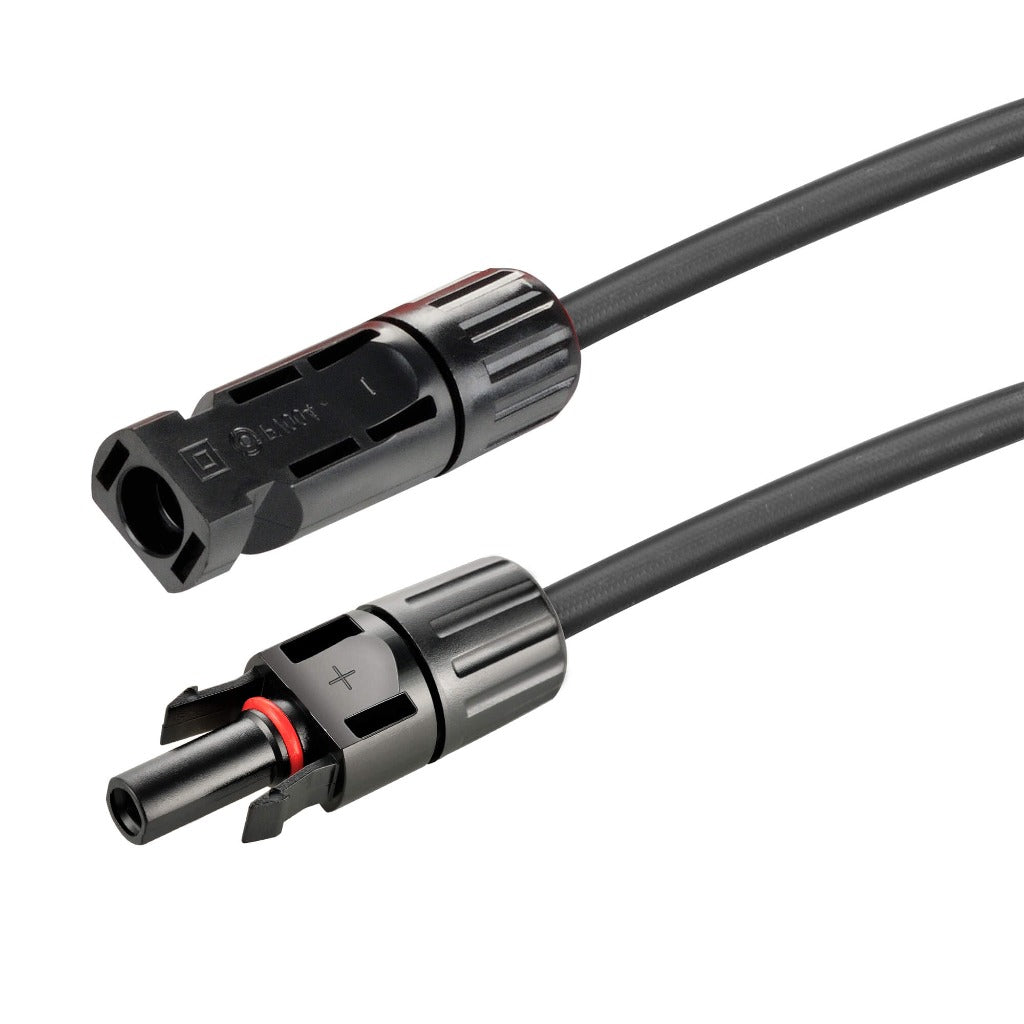 RICH SOLAR 10 Gauge Solar Panel Extension Cable with Male and Female Solar Connector Ends Pair 10AWG Red and Black Extension Wire with Connectors on Both Ends