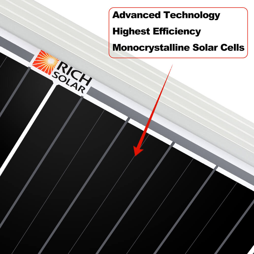 RICH SOLAR MEGA 200 | 200 Watt Solar Panel | Premier 12V Off-Grid Solar Panel for RVs Cabins, Boats | 25-Year Output Warranty | UL Certified