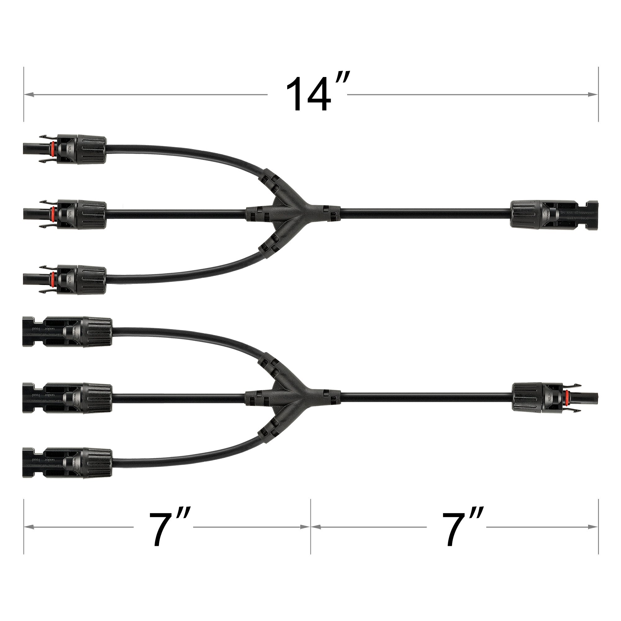 RICH SOLAR Y Branch Parallel Adapters 3-to-1 | 3-to-1 Weatherproof Parallel Adapters for Solar Panels | Easy to Install