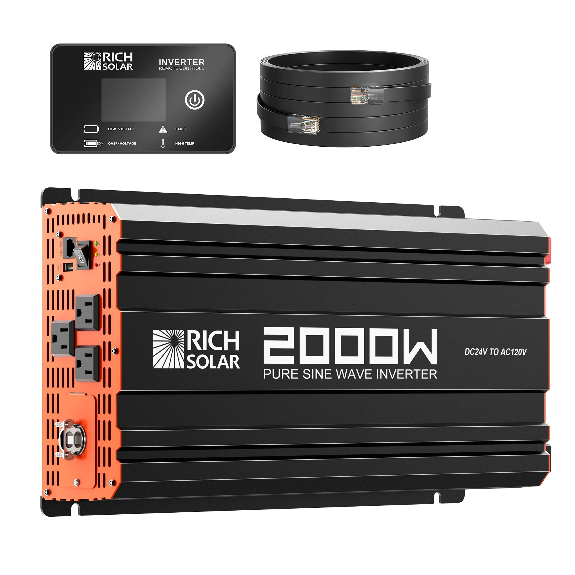 RICH SOLAR NOVA PURE 3K | 3000 Watt (3kW) 12 Volt Industrial Pure Sine Wave Inverter